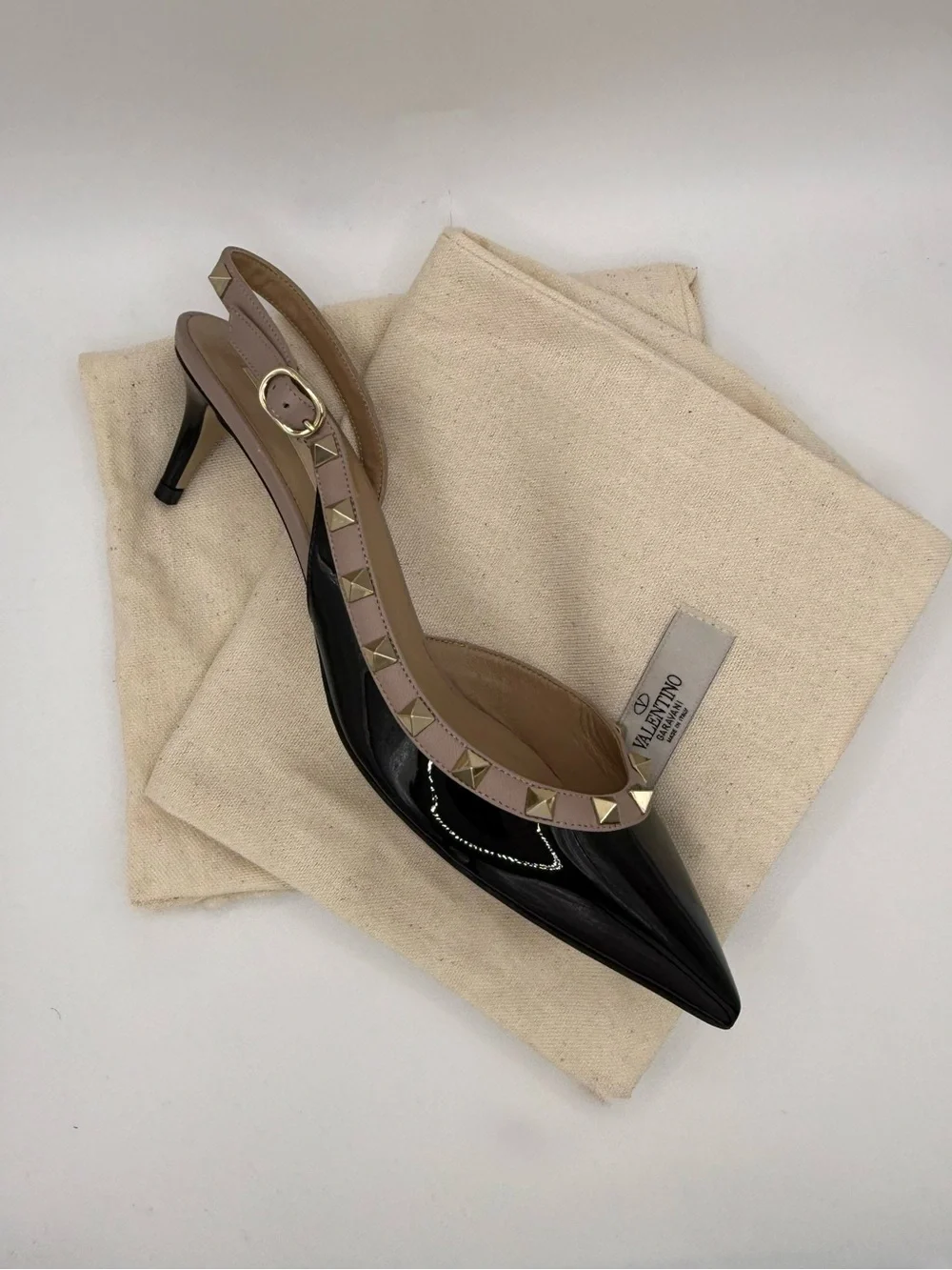 Valentino Rockstud Half d'Orsay 50mm Slingback Pumps 39